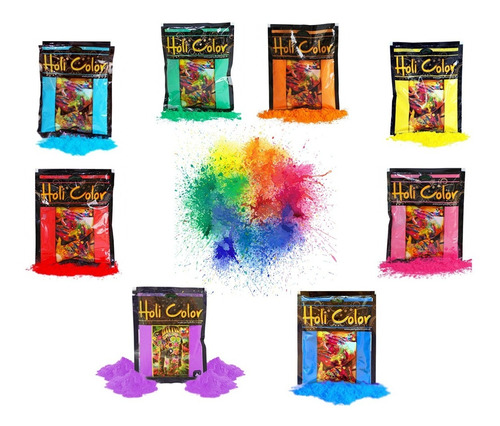 Holi Color Polvo 50grs - Promo X100 Bolsitas  La Golosineria