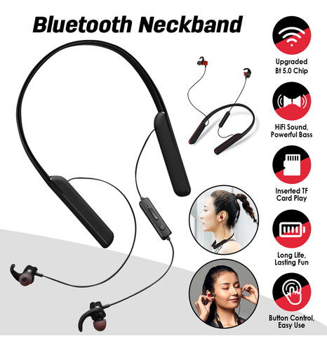 Auriculares Inalámbricos Bluetooth 5.0, Banda Para El Cuello
