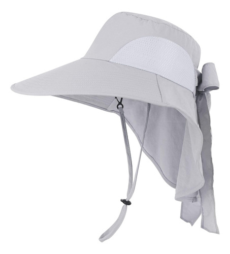 Sombrero Sol Mujer, Cubierta Cuello Plegable Upf 50, Ala