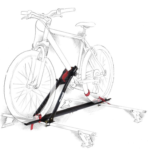 Suporte Transbike Teto Bike Bicicleta Velox Aço Eqmax Preto