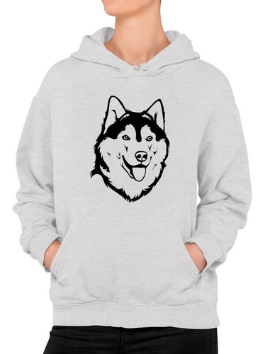 Poleron Estampado Perro Husky Siberiano Dog Moda Mujer