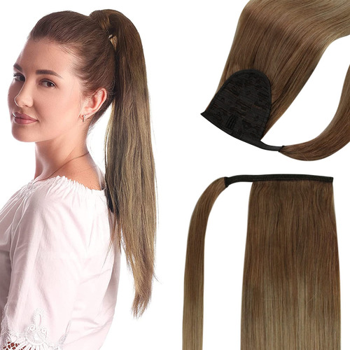 Full Shine Ponytail Extension 16 Inch Natural Ponytail Hair 