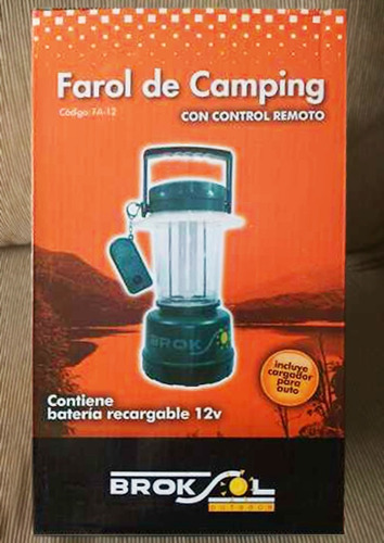 Farol 15 Watts Batería Recargable Control Remoto Y Cable