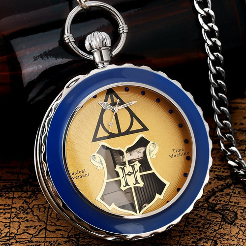 Reloj De Bolsillo Musical Harry Potter M1 Azul Hp