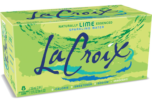 Agua Con Gas Sabor Lima 12oz Líquidas 8 Unidades