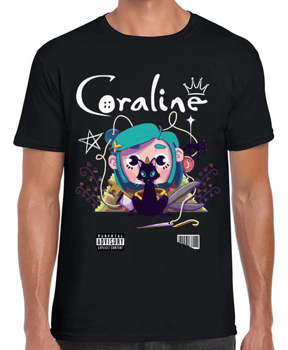 Playera Coraline & Gato Algodón Premium #0001749