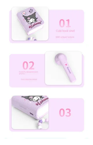 Sanrio Libro Audífono Bluetooth Dibujos Animados Lindo Mini