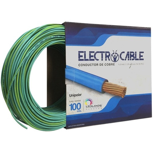 Cable Unipolar 6mm Rollo 100 Mts Electrocable Colores