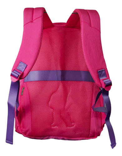 Mochila De Costas Rebecca Bonbon Escolar Juvenil Com Pompom Cor Rosa Desenho Do Tecido Liso