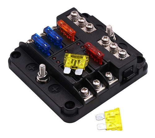 Caja De Fusibles De 6 Vías Soporte De Bloque De Fusibles 5a