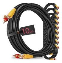 Comprar Kit 10 Cabos 3rca X 3rca 3 Metros Áudio Vídeo Som Tv Estéreo