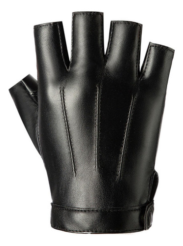 4 Guantes De Medio Guantes De Cuero Pu A Prueba De Golpes