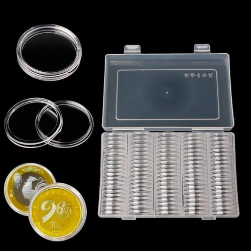 Estuche Para Cápsulas De Monedas De 100 Piezas De 25 Mm Con