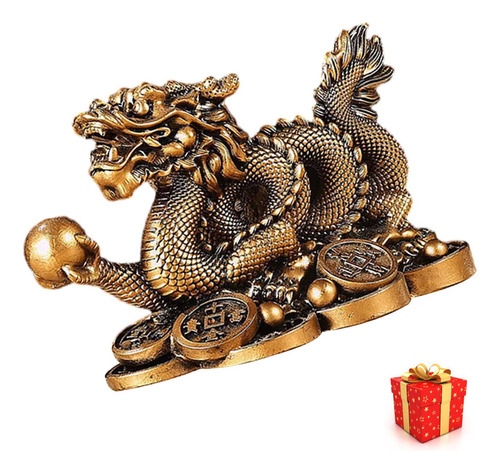 Dragon Chino Mega Estatua Color Madera Adornos De Navidad