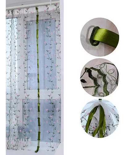 Cortinas Para Salas Sencillas Bordada Transparente De 0,8 X