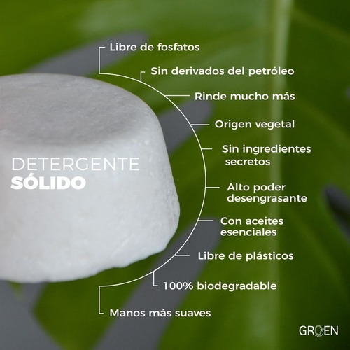Imagen 3 de 10 de Detergente Sólido Groen Xl Sin Envases Plásticos - Eco