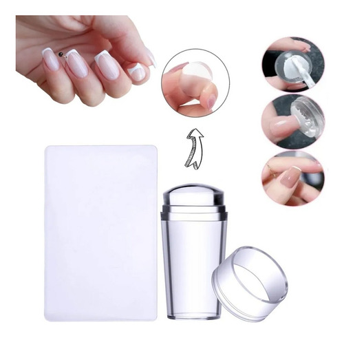 Sello De Uñas De Silicona Transparente Para Francesinha, 6 U