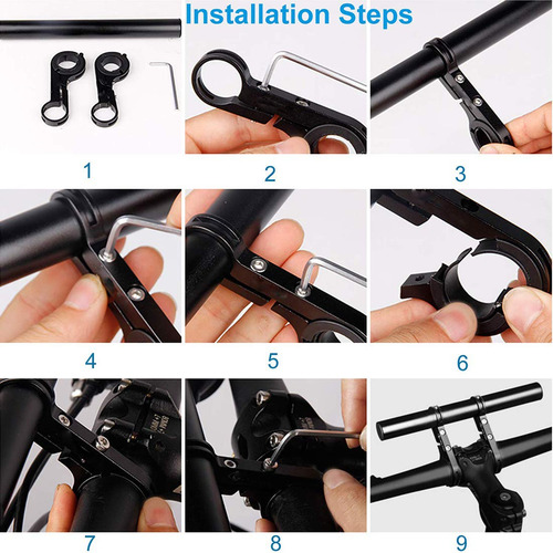 Extensión De Manillar Doble Aluminio 11.8 Para Bicicleta Color