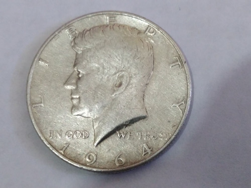 Moneda Plata Medio Dolar Estados Unidos Kennedy Año 1964