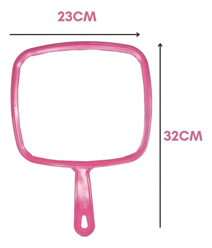 Espejo Cuadrado Para Barberia / Estética 23cm X 32cm Color Del Marco Rosa