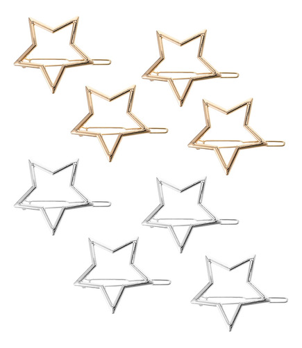 Horquillas De Estrella De Cinco Puntas Para Niña 8 Piezas, 