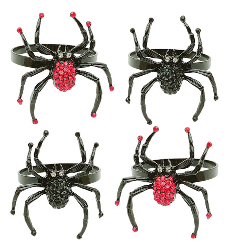 Servilleteros Con Forma De Araña Para Halloween, 4 Unidades,