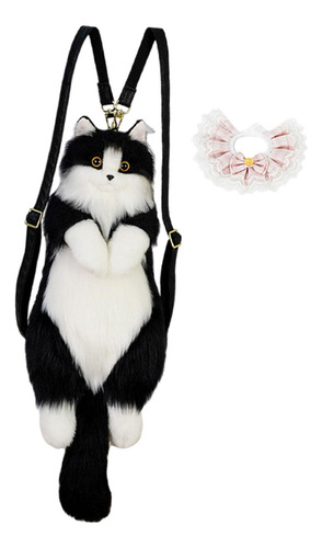 Bonita Mochila Con Forma De Gato De Con Bufanda Rosa