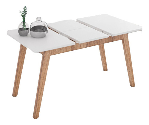 Mesa Comedor Escandinava Extensible Laqueada 160 A 2 Mts