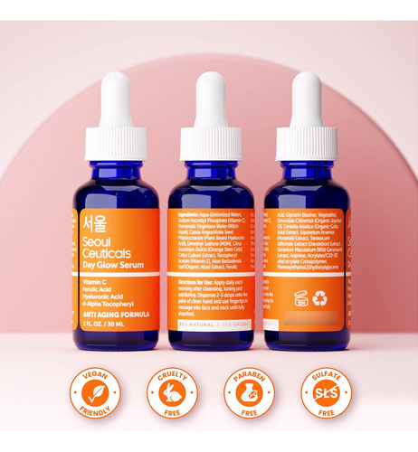 Suero De Acido Hialuronico Con Vitamina C Antienvejecimiento