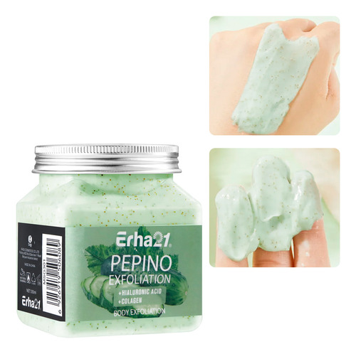 Exfoliante Corporal Diler De 350ml Fórmula Con Colágeno Y Ácido Hialurónico Para Piel Suave Limpia Y Revitalizada De Uso Diario O Semanal Aroma Pepino