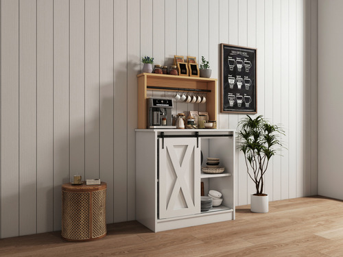 Credenza Multiusos Altomeros De Madera Para Sala Y Recámara Blanco