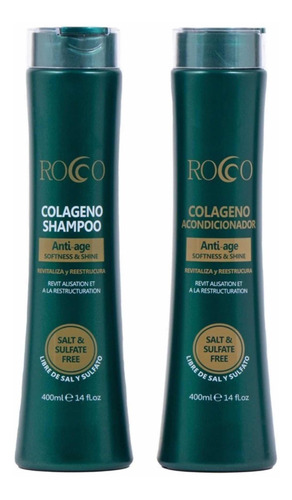 Pack Shampoo Y Acondicionador Rocco Sin Sal 400 Ml (2unid)