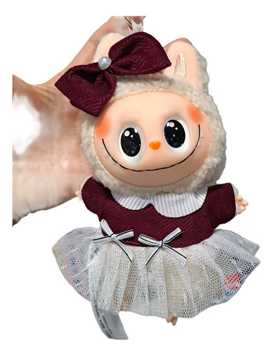 Labubu Peluche Llavero The Monsters Exclusivos Vestido Y Moño