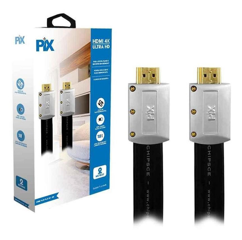 Cabo Hdmi 2.0 - 4k Hdr 19p 2m Flat Desmontavel - 018-9822