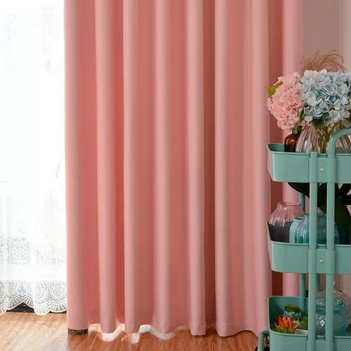 Imagen 9 de 10 de Juego Cortina Tela Blackout Textil 2 Paños 140x220cm Altura