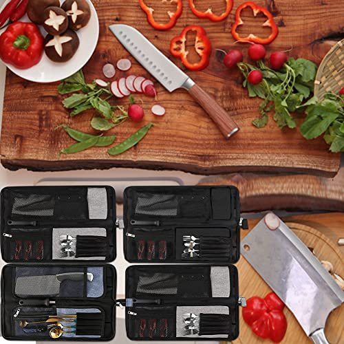 Rollo De Cuchillos Bolsa De Cuchillos Funda Chef 13 Ranuras Color Azul