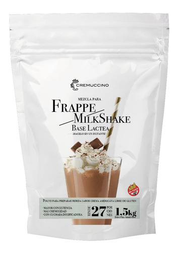 Imagen 1 de 4 de Frappe Milkshake Base Lactea 1.5kg Cremuccino Licuado Café