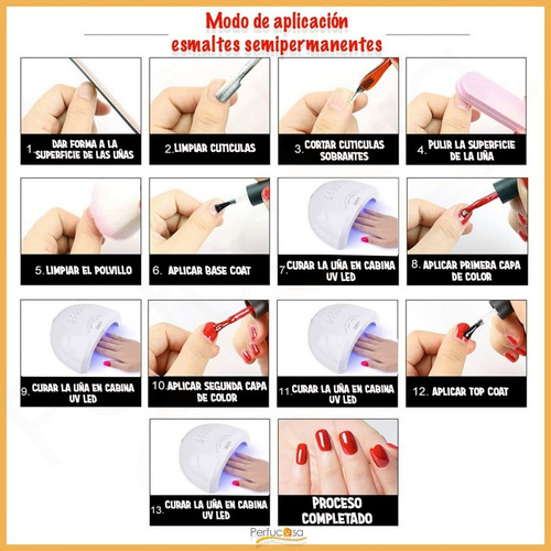 Imagen 8 de 8 de Cabina Led Uv 48 Watts + Base + Top Coat 10 Esmaltes