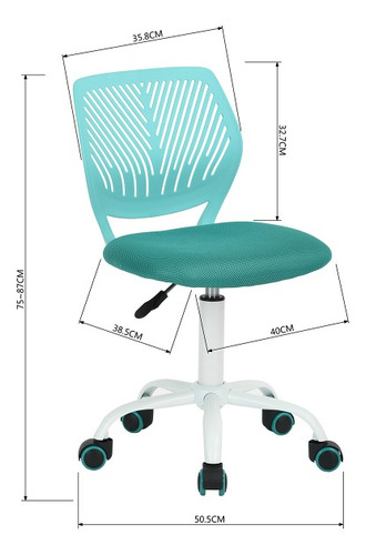 Silla De Oficina Altura Ajustable Carnation Turquesa