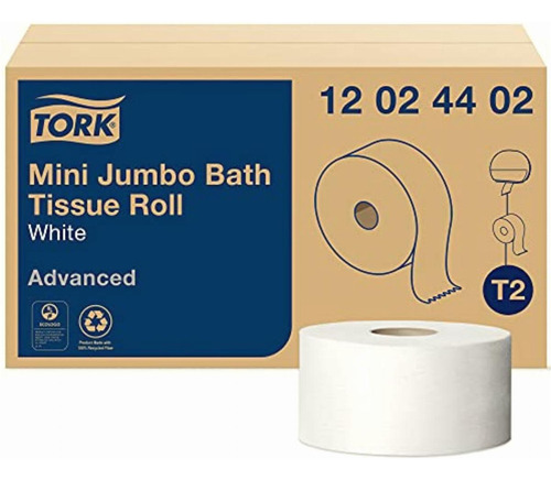 Tork Mini Jumbo Rollo De Papel Higiénico Blanco T2,