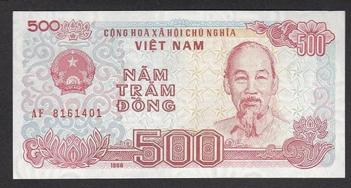 Billete De 500 Dong Vietnam 1988 Unc Nuevo (c85)