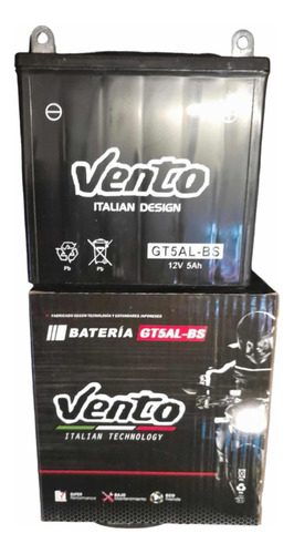 Bateria Moto Gt5al-bs Zanella Zb - Shark - Sin Mantenimiento