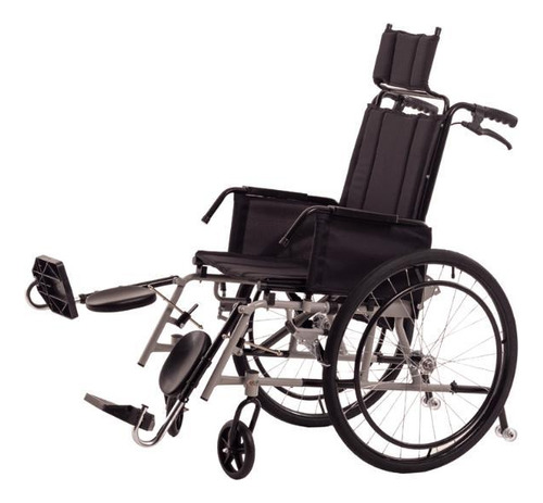 Cadeira De Rodas Carone Cadeira Rodas Angra 44cm Pneu Inflavel Cinza Aço Até 100kg Largura Do Assento 44cm - Cinza-escuro