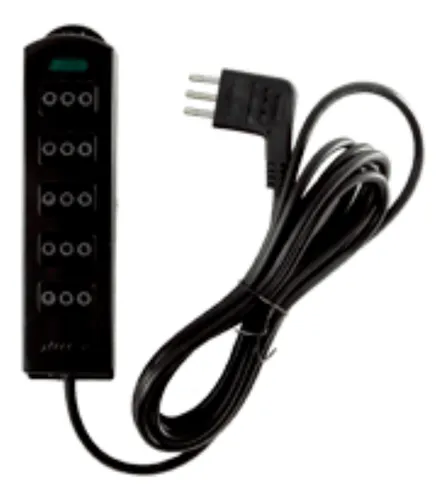 Alargador 10 Metros Multiple 2 Posiciones + T 10a Negro Mec