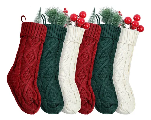 Calcetín Navideño, Bolsa De Lana Tejida Para Caramelos