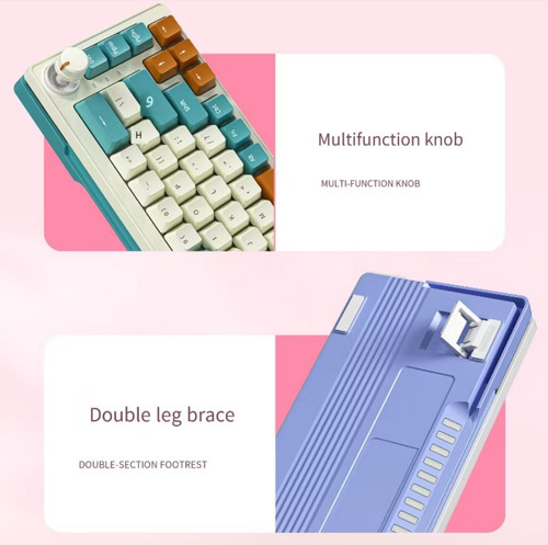 Teclado Mecânico Zifriend Za68 Pro 68 Teclas Rgb Branco/verde Inglês