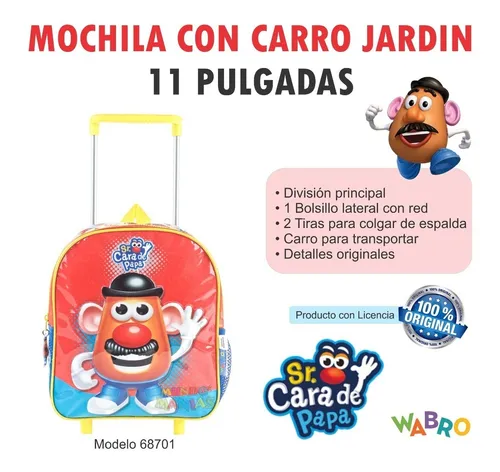 Mochila Con Carro Jardin Sr Cara De Papa Wabro Mundo Manias
