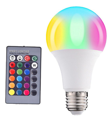 2x E27 Rgb Bulb Color Remoto Que Cambia Las Bombillas