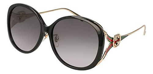 Gucci Gg 0226 Sk- 001 Negro / Gris Oro Gafas De Qv65d