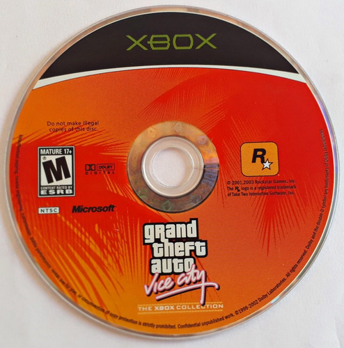 Jogo Grand Theft Auto Gta Vice City Xbox Classico Original (Usado)